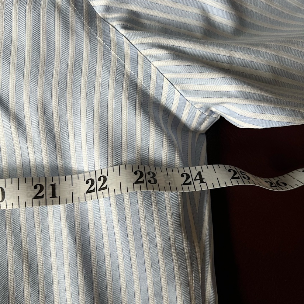 Nordstrom SmartCare Long Sleeve Blue and White Stripe Dress Shirt size 16 1/2 35 - Picture 8 of 9
